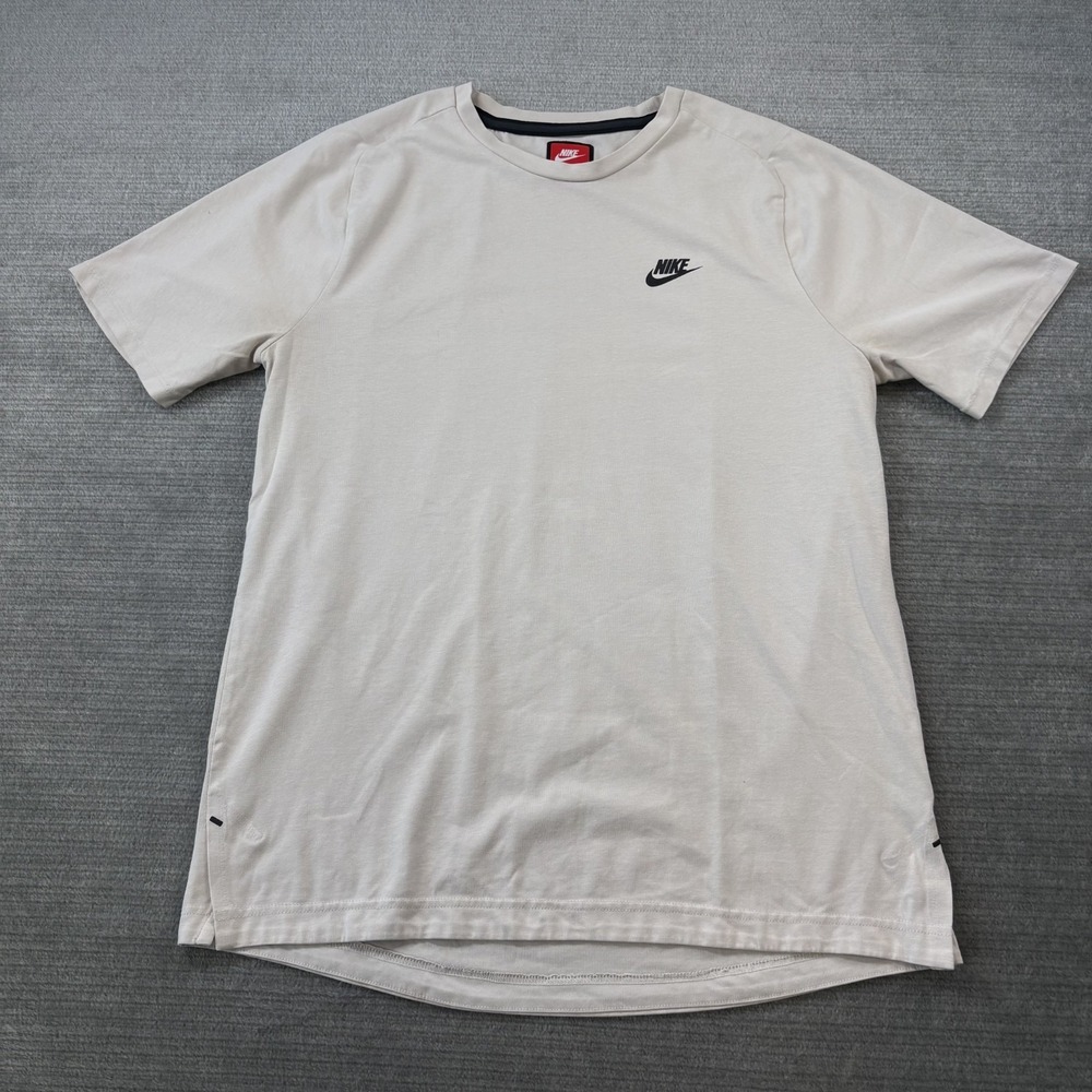 Nike T Shirt Men M Beige NSW Bonded Short Sleeve Top Athelisure Gym Casual